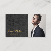 ミュージックソングライターミュージシャンフォトレトロ 素朴 名刺 (正面)