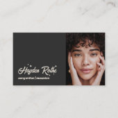 ミュージックソングライター黒写真QRコード 名刺 (正面)