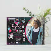 ミュージックダンスパーティーフォト誕生日招待状 招待状 (スタンド正面)