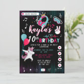 ミュージックダンスパーティー誕生日招待状 招待状 (スタンド正面)