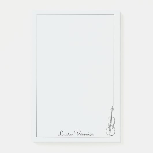 ミュージックチェロヴァイオリンミニマリストモダンイラストレーション ポストイット (正面)