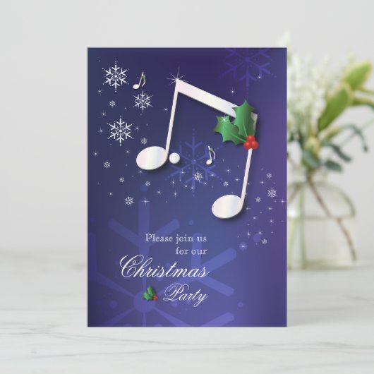 ミュージックテーマクリスマスパーティの招待状 招待状 (スタンド正面)