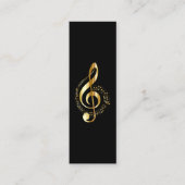 ミュージックトレブルクレフ、 音符記号パーソナライズされたクロムミニ スキニー名刺 (正面)