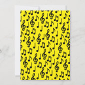 ミュージックノートかわいい子どもたち1歳の誕生日ピンクパーティー 招待状 (裏面)