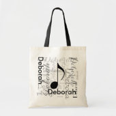 ミュージックノートで名前をカスタムするを作成する トートバッグ (正面)