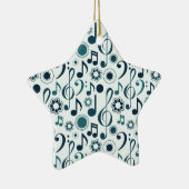 ミュージックノートとクレフ、 音符記号 セラミックオーナメント (右)