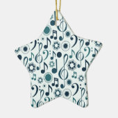 ミュージックノートとクレフ、 音符記号 セラミックオーナメント (左)