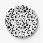 ミュージックノートとクレフ、 音符記号 ペーパープレート (正面)