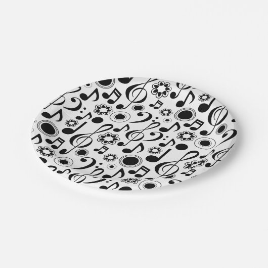 ミュージックノートとクレフ、 音符記号 ペーパープレート (アングル)