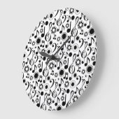 ミュージックノートとクレフ、 音符記号 ラージ壁時計 (傾斜)