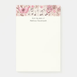 ミュージックノートとバタフライレトロスタイル ポストイット