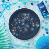 ミュージックノートとホリデーライト ペーパープレート (パーティー)