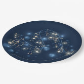 ミュージックノートとホリデーライト ペーパープレート (アングル)