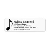 ミュージックノートとミュージシャン名(白黒) ラベル (正面)