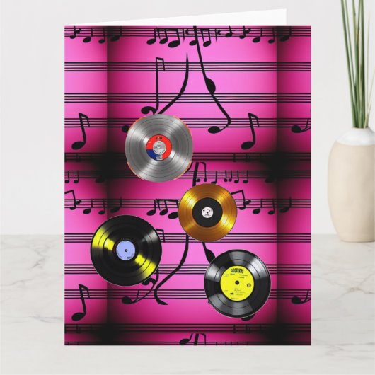 ミュージックノートとレコード カード (正面)