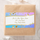 ミュージックノートと金ゴールドハート ラベル (インサイチュ)