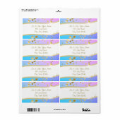 ミュージックノートと金ゴールドハート ラベル (フルシート)