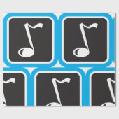 ミュージックノートはっきりしたミニマルミュージカル記号 ラッピングペーパー (フラット)