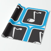 ミュージックノートはっきりしたミニマルミュージカル記号 ラッピングペーパー (アンロールド)