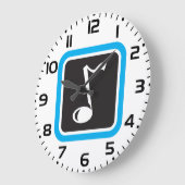 ミュージックノートはっきりしたミニマルミュージカル記号 ラージ壁時計 (傾斜)