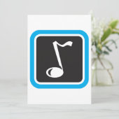 ミュージックノートはっきりしたミニマルミュージカル記号 招待状 (スタンド正面)