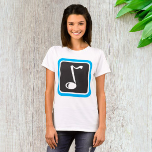 ミュージックノートはっきりしたミニマルミュージカル記号 Tシャツ
