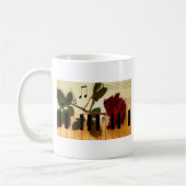 ミュージックノートキーボードレッドローズデスティニー コーヒーマグカップ (左)