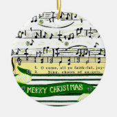 ミュージックノートクリスマスツリーオーナメント セラミックオーナメント (正面)