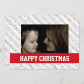 ミュージックノートクリスマスファミリーフォトカード シーズンカード (正面/裏面)
