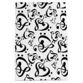 ミュージックノートクレフ、 音符記号ハート ミディアムペーパーバッグ (正面)