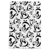 ミュージックノートクレフ、 音符記号ハート ミディアムペーパーバッグ (裏面)