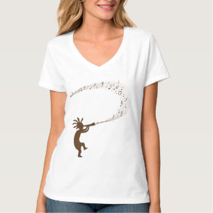 ミュージックノートココペリ先住民アメリカンTシャツ Tシャツ