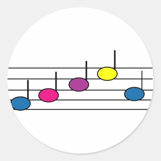 ミュージックノートシール ラウンドシール (正面)