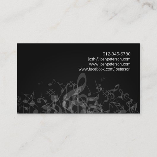 ミュージックノートジャンプルターコイズ名刺 名刺 (裏面)