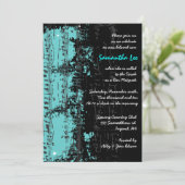 ミュージックノートスターズバー(ユダヤ教の)バル・ミツバー招待状アクア 招待状 (スタンド正面)