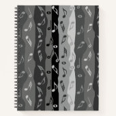 ミュージックノートストライプの数 ノートブック (正面)