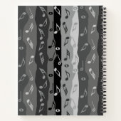 ミュージックノートストライプの数 ノートブック (裏面)