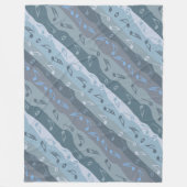 ミュージックノートストライプの数 フリースブランケット (正面)