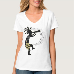 ミュージックノートスネークココペリ先住民アメリカン Tシャツ
