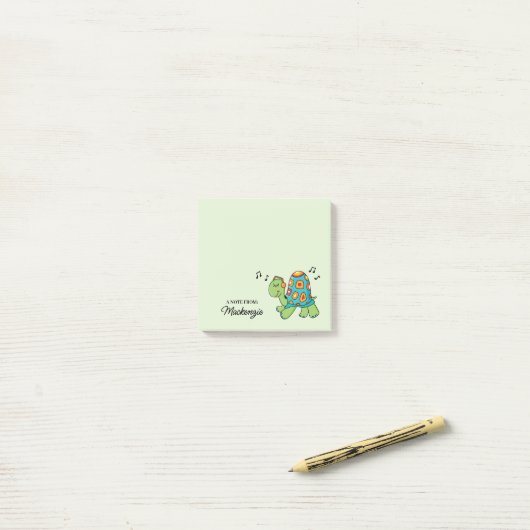 ミュージックノートタメパーソナライズされたガメ ポストイット (デスク上)