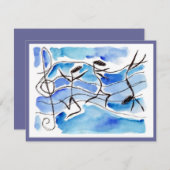 ミュージックノートダンサーのリサイタルまたはパーティの招待状 招待状 (正面/裏面)