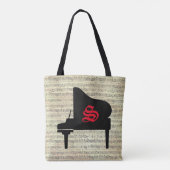 ミュージックノートトートバッグピアノミュージックテーマ トートバッグ (裏面)