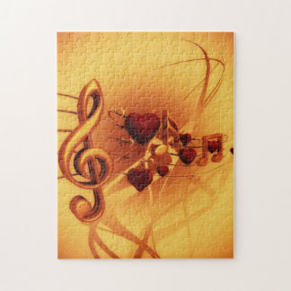 ミュージックノートハートパズル ジグソーパズル