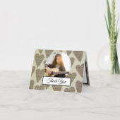 ミュージックノートハートパターンテーマミュージシャン写真 サンキューカード (正面)