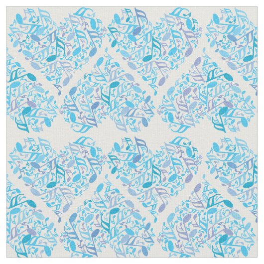 ミュージックノートハート ファブリック (クローズアップ)