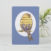 ミュージックノートバードテーマ退職カスタム招待状 招待状 (スタンド正面)