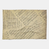 ミュージックノートパターンミュージックテーマキッチンタオル キッチンタオル (横)