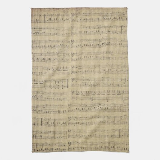 ミュージックノートパターンミュージックテーマキッチンタオル キッチンタオル (縦)