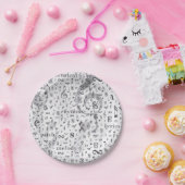 ミュージックノートパターンミュージックテーマ ペーパープレート (パーティー)