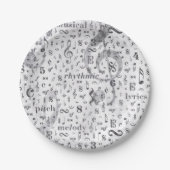 ミュージックノートパターンミュージックテーマ ペーパープレート (正面)